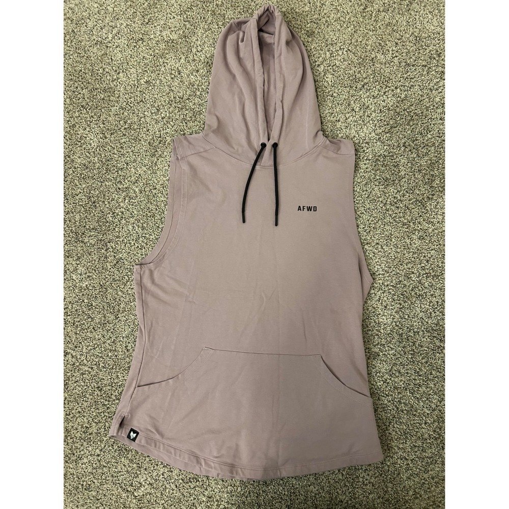 Alphalete AFWD Womens Sleeveless Hoodie Mauve Purple Athletic Tank Top Large